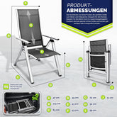 Tuinstoel - Ligstoel - Verstelbaar - Opvouwbaar - Zilver - Tillvex®